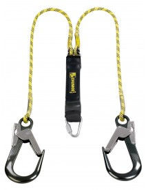 P+P 90270 Rope Lanyard Fall Arrest 1.5m Chunkie 2 Tails Scaff Hook